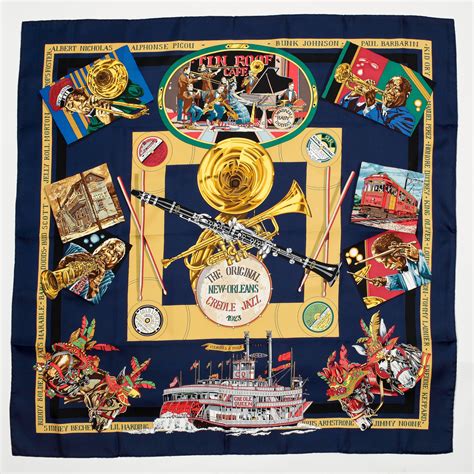 hermes silk scarf original new orleans creole jazz|new orleans creole jazz scarf.